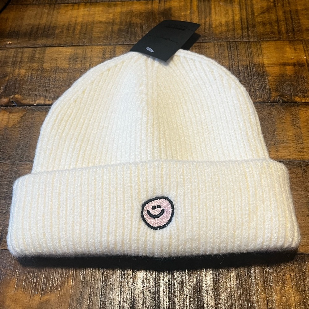 Cozy Smiley Face Beanie, NWT